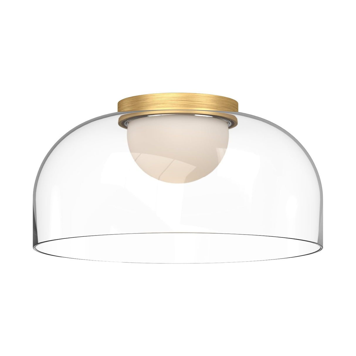 Kuzco FM52512-BG/CL CEDAR 12" FLUSH MOUNT BRUSHED GOLD CLEAR GLASS 120V ELV LED 3000K 90CRI 13W