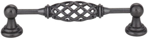 Jeffrey Alexander 749-128B-SIM 128 mm Center-to-Center Distressed Antique Silver Birdcage Tuscany Cabinet Pull