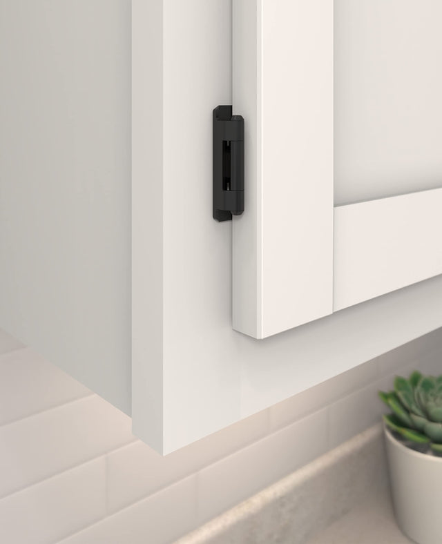 Amerock BPR7565FB Cabinet Hinge 3/8 in (10 mm) Inset Self Closing Partial Wrap Matte Black Kitchen Cabinet Door Hinge 1 Pair/2 Pack Functional Hardware