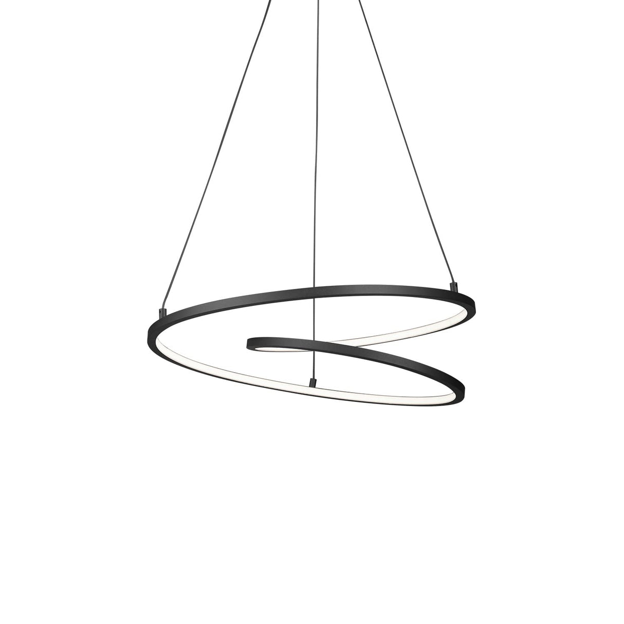 Kuzco PD11119-BK TWIST 19" PD Black 120V TRIAC/ELV LED 3000K 90CRI 28W