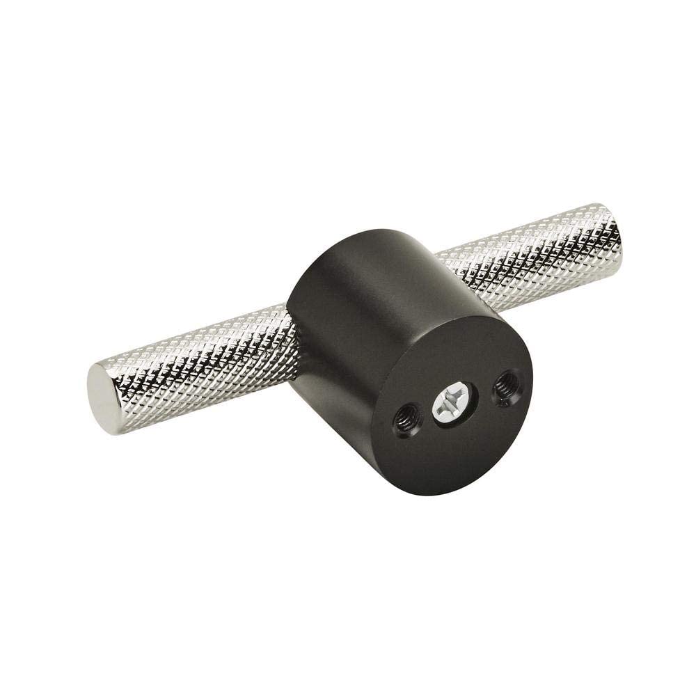 Amerock Cabinet Pull Matte Black/Polished Nickel 5/8 inch (16 mm) Center to Center Transcendent 1 Pack Drawer Pull Drawer Handle Cabinet Hardware