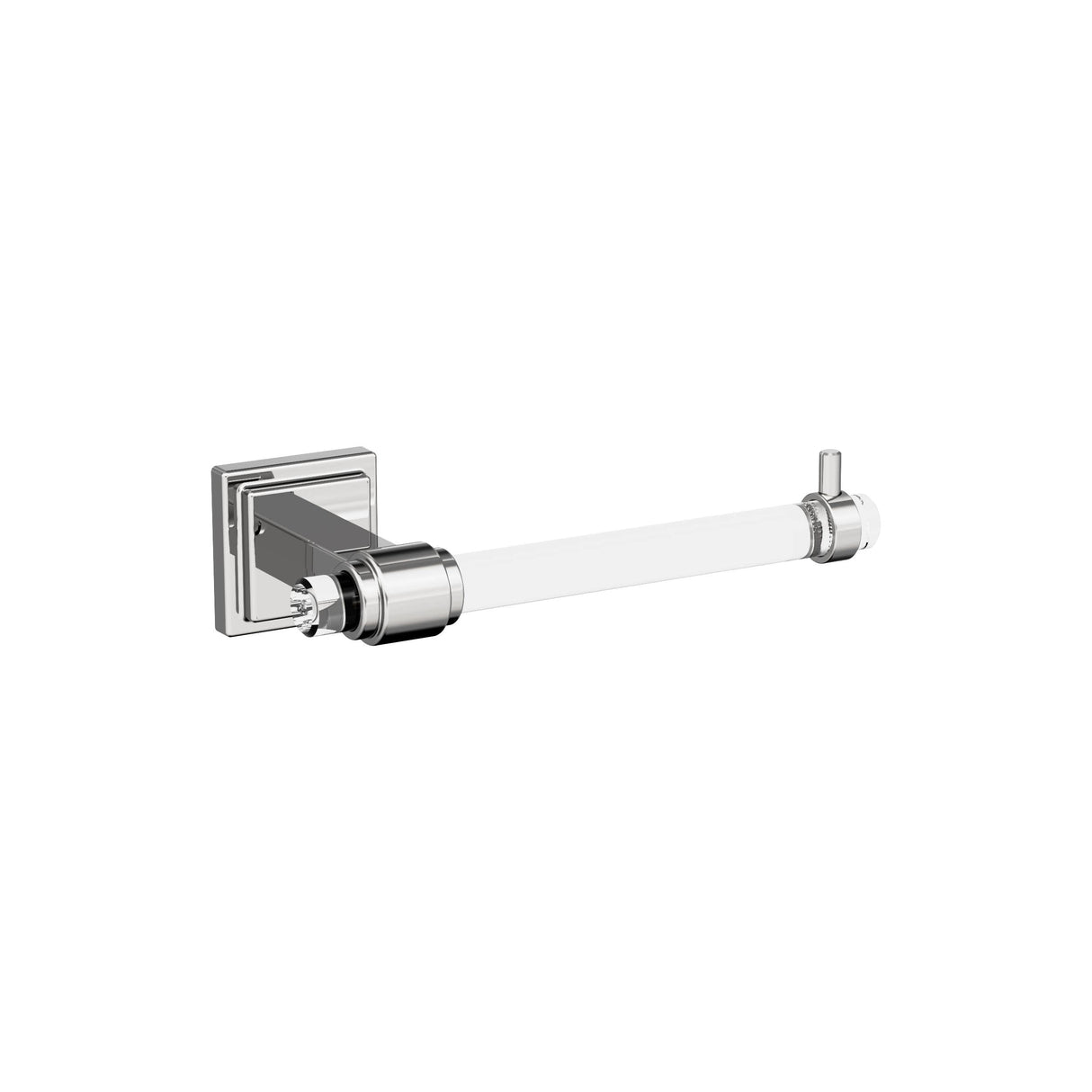 Amerock BH36061C26 Clear/Chrome Single Post Toilet Paper Holder 7-1/16 in. (179 mm) Length Toilet Tissue Holder Glacio Bath Tissue Holder Bathroom Hardware Bath Accessories