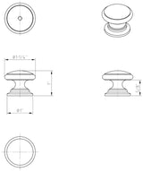 Jeffrey Alexander 3980-SN 1-1/4" Diameter Satin Nickel Durham Cabinet Knob