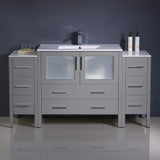 Fresca FCB62-123612WH-I Fresca Torino 60" White Modern Bathroom Cabinets w/ Integrated Sink