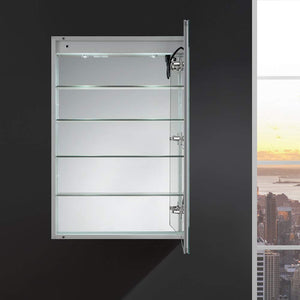 Fresca Spazio 24" Wide x 36" Tall Bathroom Medicine Cabinet w/LED Lighting & Defogger
