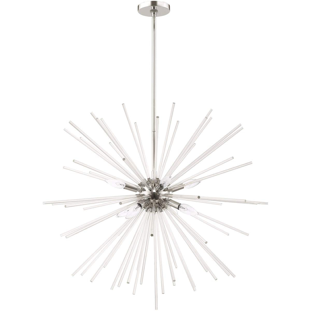 Livex Lighting 41258-05 Utopia - 34" Eight Light Chandelier, Polished Chrome Finish with Clear Rods Crystal