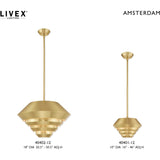Livex Lighting 40401-12 Amsterdam - 16" One Light Mini Pendant, Satin Brass Finish with Satin Brass Metal Shade