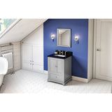 Jeffrey Alexander VKITADD24GRBGR 24" Grey Addington Vanity, Black Granite Vanity Top, undermount rectangle bowl