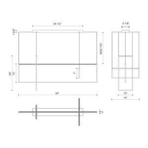 Kuzco MP28356-BK ARKELL 56" MP Black 120V TRIAC/ELV LED 3000K 90CRI 90W