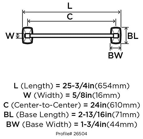 Amerock Corp BH26504BBZ Clarendon-Towel Bar, Golden Champagne