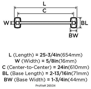 Amerock Corp BH26504BBZ Clarendon-Towel Bar, Golden Champagne