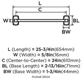 Amerock Corp BH26504MB Clarendon Towel-Bar, Matte Black