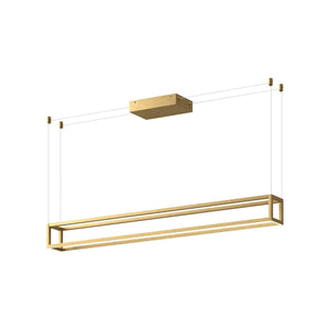 Kuzco LP45548-BG PLAZA 48" LINEAR PENDANT BRUSHED GOLD 120" WIRE 120-277V TRIAC/ELV LED 3000K 90CRI 65W