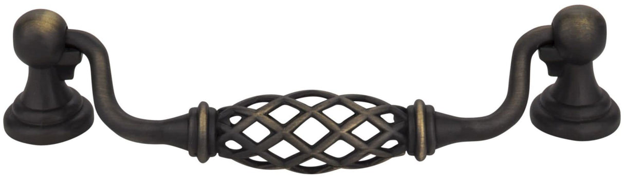 Jeffrey Alexander 749-128DBAC 128 mm Center-to-Center Brushed Oil Rubbed Bronze Birdcage Tuscany Drop & Ring Pull