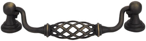 Jeffrey Alexander 749-128DBAC 128 mm Center-to-Center Brushed Oil Rubbed Bronze Birdcage Tuscany Drop & Ring Pull