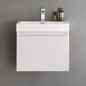 Fresca FCB8006GO-I Fresca Nano 24" Gray Oak Modern Bathroom Cabinet w/ Integrated Sink