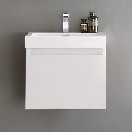 Fresca FCB8006GO-I Fresca Nano 24" Gray Oak Modern Bathroom Cabinet w/ Integrated Sink