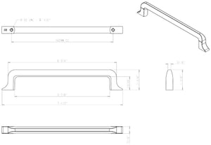Jeffrey Alexander 839-160DBAC 160 mm Center-to-Center Brushed Oil Rubbed Bronze Callie Cabinet Pull