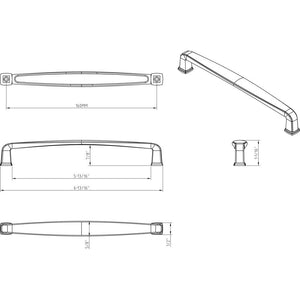 Jeffrey Alexander 1092-160MB 160 mm Center-to-Center Matte Black Square Milan 1 Cabinet Pull