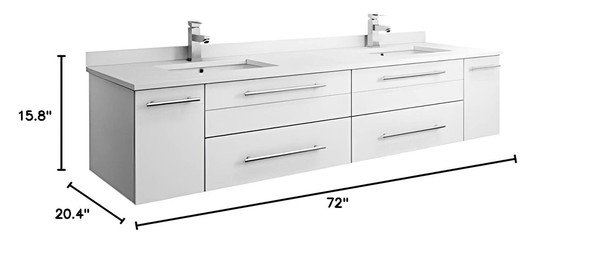 Fresca FCB6172WH-UNS-D-CWH-U