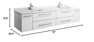 Fresca FCB6172WH-UNS-D-CWH-U