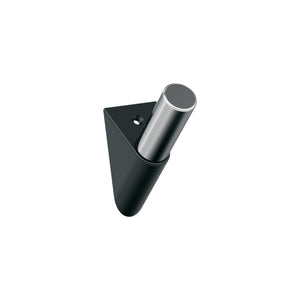 Amerock HBX37011MB26 Acclivity Single Prong Decorative Wall Hook Matte Black/Polished Chrome Hook for Coats, Hats, Backpacks, Bags Hooks for Bathroom, Bedroom, Closet, Entryway