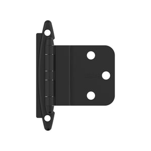 Amerock BPR3417FB Cabinet Hinge 3/8 in (10 mm) Inset Non-Self Closing Face Mount Matte Black Kitchen Cabinet Door Hinge 1 Pair/2 Pack Functional Hardware