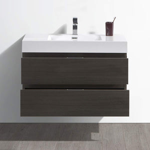 Fresca FCB8336WH-I Fresca Valencia 36" Glossy White Wall Hung Modern Bathroom Vanity