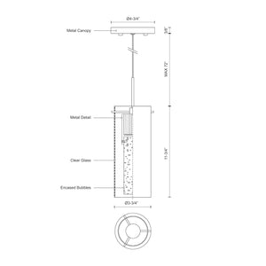 Kuzco PD4401-CH CHAMPAGNE 4" PD Chrome 120V ELV LED 3000K 90CRI 9W