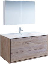 Fresca FVN9248RNW Fresca Catania 48" Rustic Natural Wood Wall Hung Modern Bathroom Vanity w/ Medicine Cabinet