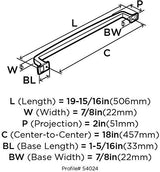 Amerock Appliance Pull Golden Champagne 18 inch (457 mm) Center to Center Westerly 1 Pack Drawer Pull Drawer Handle Cabinet Hardware