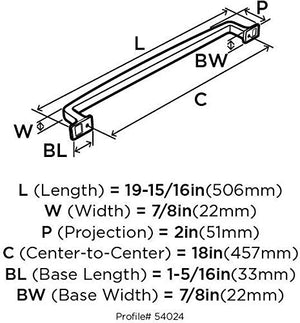 Amerock Appliance Pull Golden Champagne 18 inch (457 mm) Center to Center Westerly 1 Pack Drawer Pull Drawer Handle Cabinet Hardware