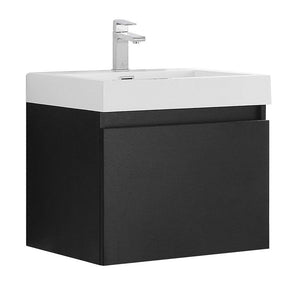 Fresca FCB8006BW-I Fresca Nano 24" Black Modern Bathroom Cabinet w/ Integrated Sink