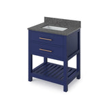 Jeffrey Alexander VKITWAV30BLBOR 30" Hale Blue Wavecrest Vanity, Boulder Cultured Marble Vanity Top, undermount rectangle bowl