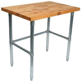 John Boos HNB08 Maple Top Work Table with Galvanized Steel Base and Bracing, 48" Long x 30" Wide 1-3/4" Thick