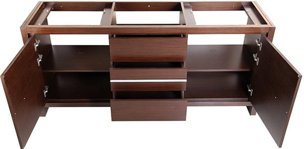 Fresca FCB8172WG Fresca Allier 72" Wenge Brown Modern Double Sink Bathroom Cabinet