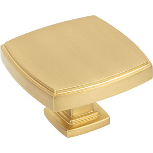 Jeffrey Alexander 141L-BG 1-3/4" Overall Length Brushed Gold Square Renzo Cabinet Knob