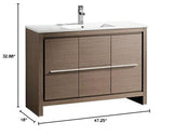 Fresca FCB8148GO Fresca Allier 48" Gray Oak Modern Bathroom Cabinet