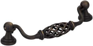 Jeffrey Alexander 749-128ABSB 128 mm Center-to-Center Antique Brushed Satin Brass Birdcage Tuscany Drop & Ring Pull