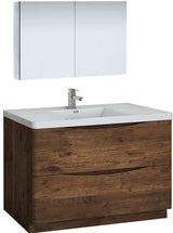 Fresca FVN9148RW Fresca Tuscany 48" Rosewood Free Standing Modern Bathroom Vanity w/ Medicine Cabinet