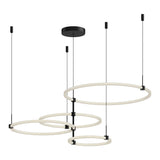 Kuzco CH24755-BK BRUNI 55" CHANDELIER TEXTURED BLACK 120" WIRE 120V TRIAC/ELV LED 3000K 90CRI 115W