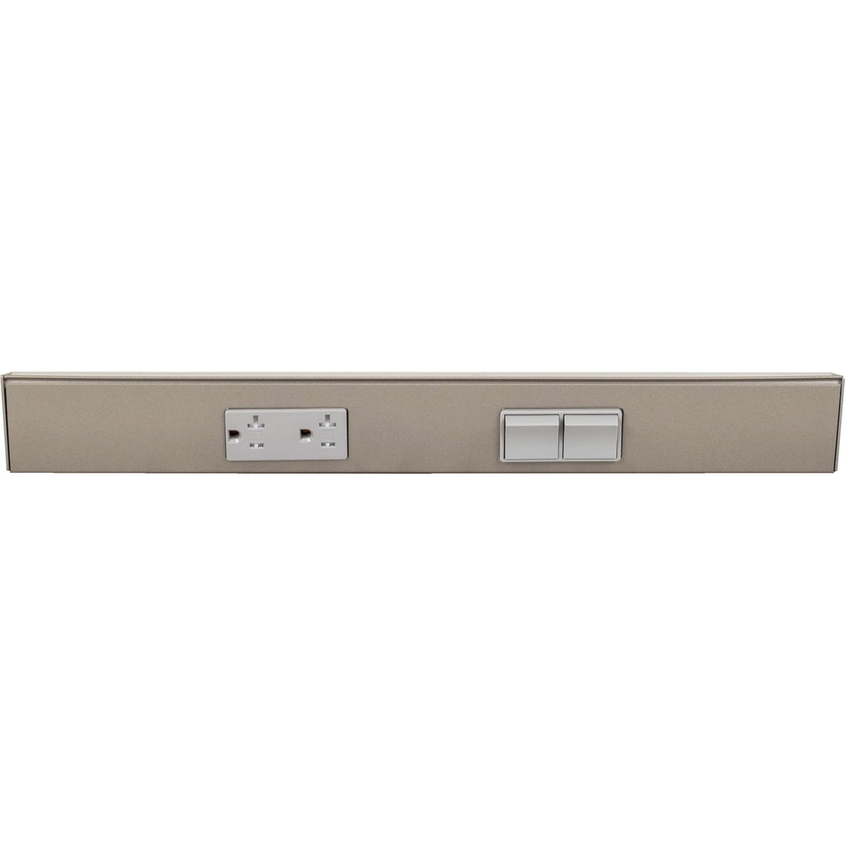 Task Lighting TRS18-2G-SN-RS 18" TR Switch Series Angle Power Strip, Right Switches, Satin Nickel Finish, Grey Switches and Receptacles