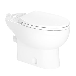 Saniflo 087 Elongated Toilet Bowl, Rear Spigot, ADA Compliant, White — Bathroom Toilet Bowls