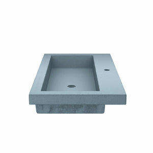 Native Trails NSL3619-P Native Stone Trough Bathroom Sink, 36" x 19", Pearl, Single Faucet Hole