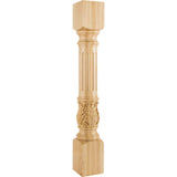 Hardware Resources P23-5-ALD 5" W x 5" D x 35-1/2" H Alder Fluted Acanthus Post