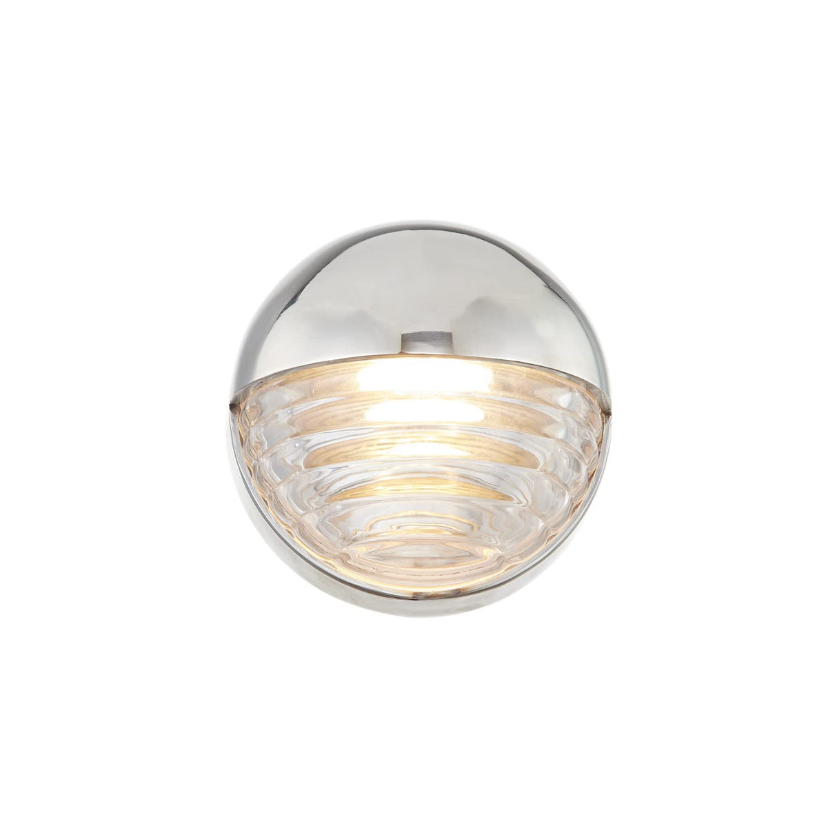 Alora WV330106PNCR PALAIS 6" WV POLISHED NICKEL CLEAR RIBBED GLASS  9W LED 90 3000K AC LED