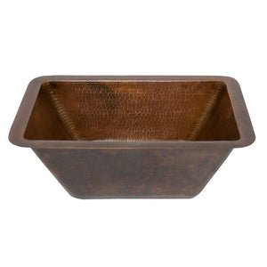 Premier Copper Products BRECDB3 17-Inch Rectangle Copper Sink with 3.5-Inch Drain Size, Oil Rubbed Bronze