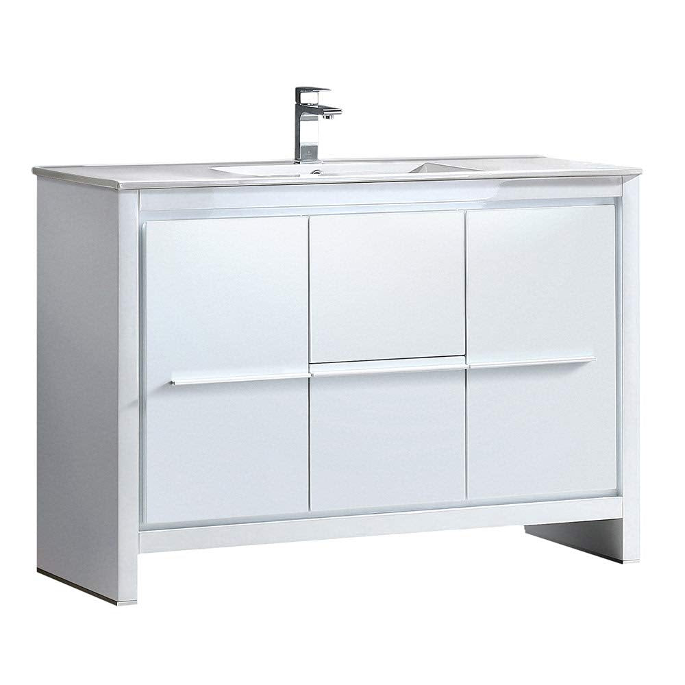 Fresca FCB8148WH-I Fresca Allier 48" White Modern Bathroom Cabinet w/ Sink