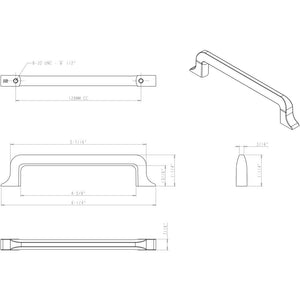 Jeffrey Alexander 839-128SBZ 128 mm Center-to-Center Satin Bronze Callie Cabinet Pull
