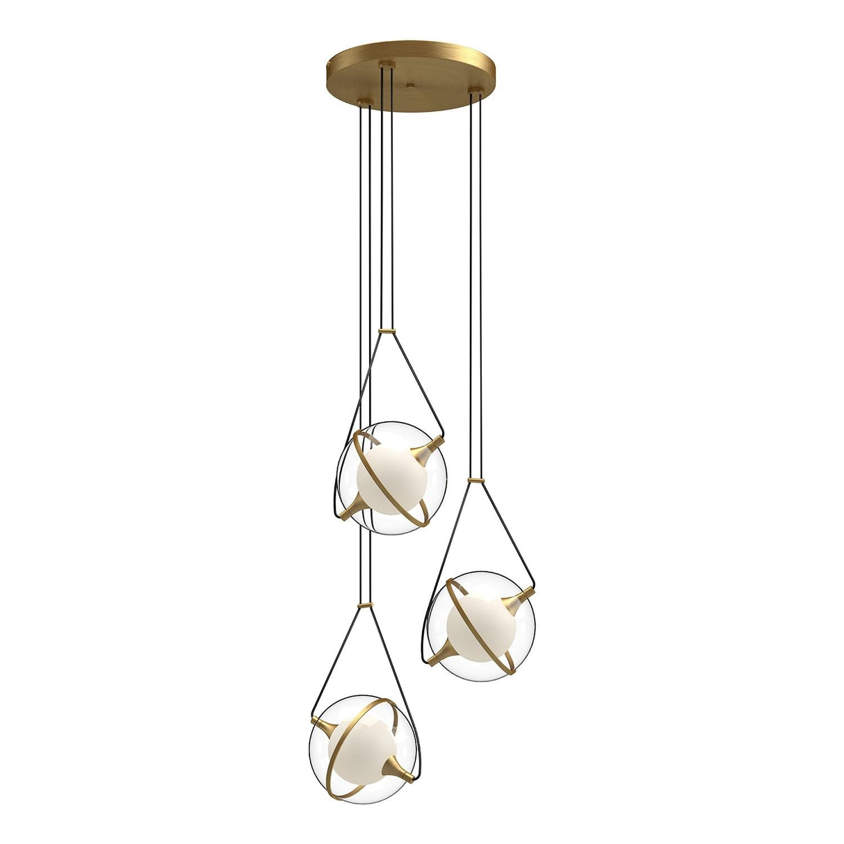 Kuzco CH76718-BG ARIES 18" CHANDELIER BRUSHED GOLD 120" WIRE 120V TRIAC/ELV LED 3000K 90CRI 29W